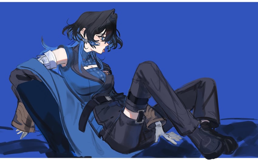 ouro kronii (hololive and 1 more) drawn by eus_ing