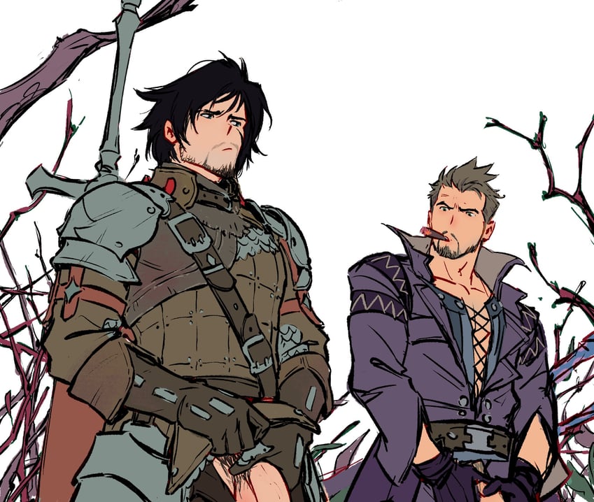 clive rosfield and cidolfus telamon (final fantasy and 1 more) drawn by mori_doremi