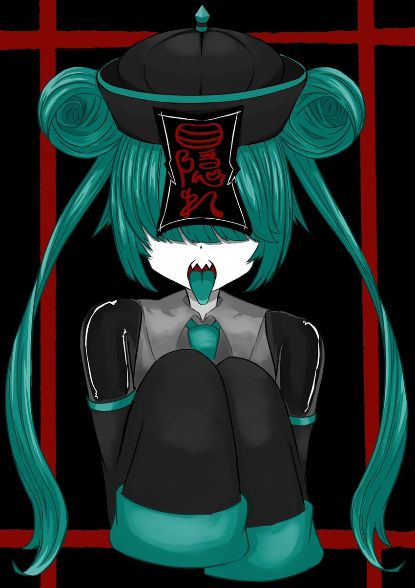 hatsune miku and mekakure miku (vocaloid) drawn by nekoucha