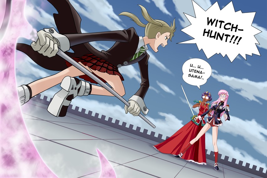 maka albarn, tenjou utena, and himemiya anthy (soul eater and 1 more) drawn by tanya-buka