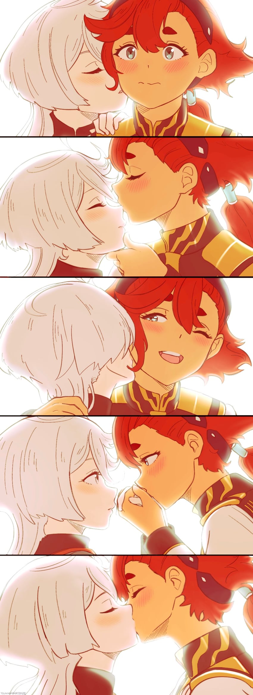 suletta mercury and miorine rembran (gundam and 1 more) drawn by mesmarique