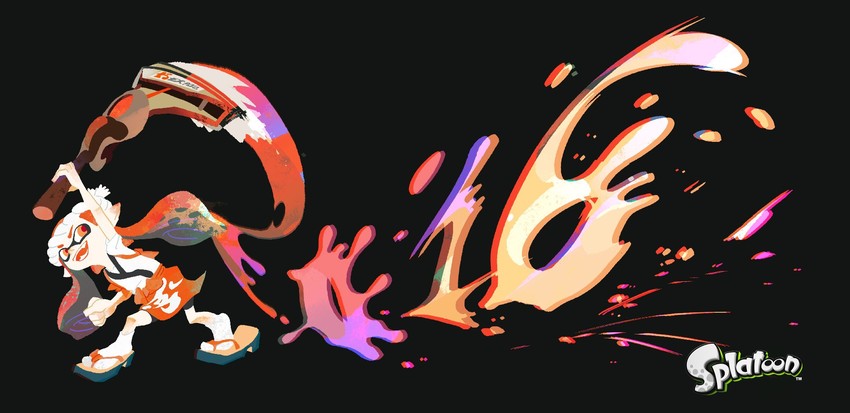 inkling player character and inkling girl (splatoon and 1 more) drawn by inoue_seita