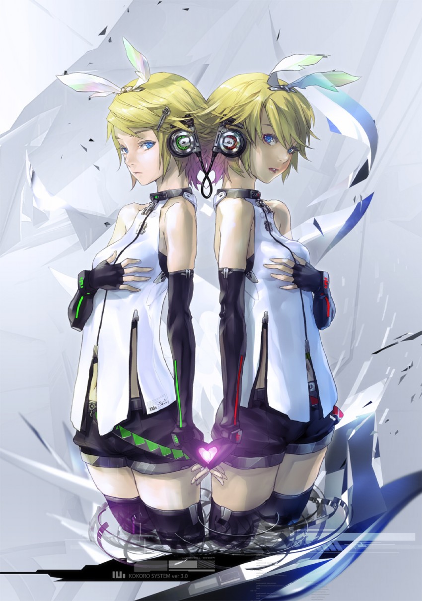 kagamine rin (vocaloid and 1 more) drawn by redjuice