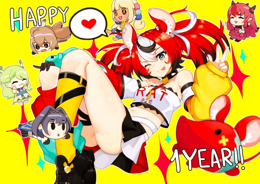 ouro kronii, nanashi mumei, hakos baelz, ceres fauna, irys, and 7 more (hololive and 1 more) drawn by moursho