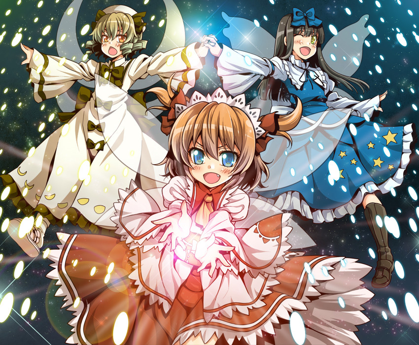star sapphire, luna child, and sunny milk (touhou) drawn by uousa-ou