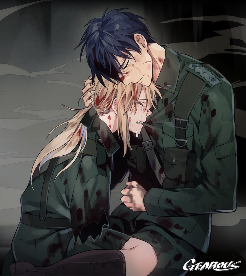 violet evergarden and gilbert bougainvillea (violet evergarden) drawn by gearous