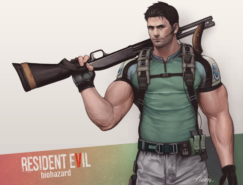 chris redfield (resident evil and 1 more) drawn by himura_(him-la)