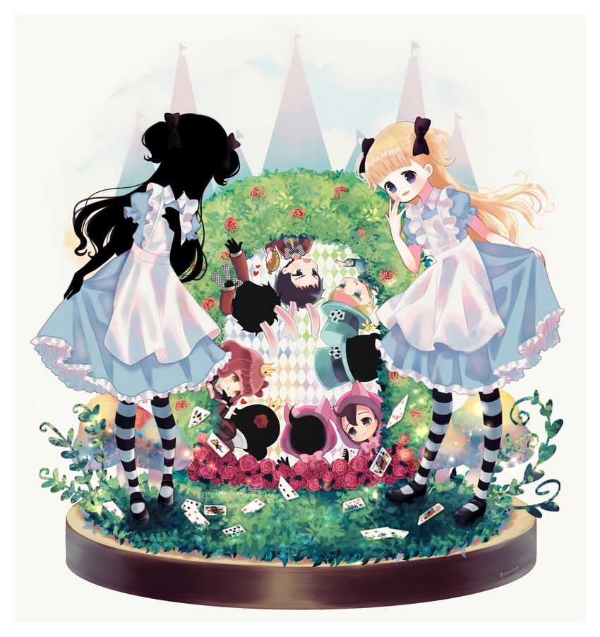 alice, white rabbit, cheshire cat, mad hatter, emilico, and 10 more (alice's adventures in wonderland and 1 more) drawn by kohori