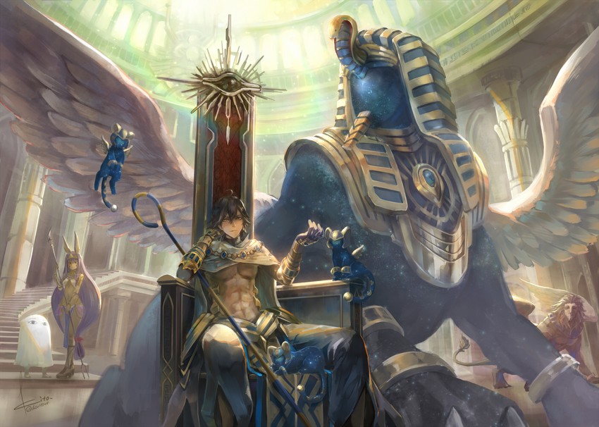 nitocris, medjed, ozymandias, sphinx awlad, and cosmo sphinx (fate and 1 more) drawn by kito_(kito2)