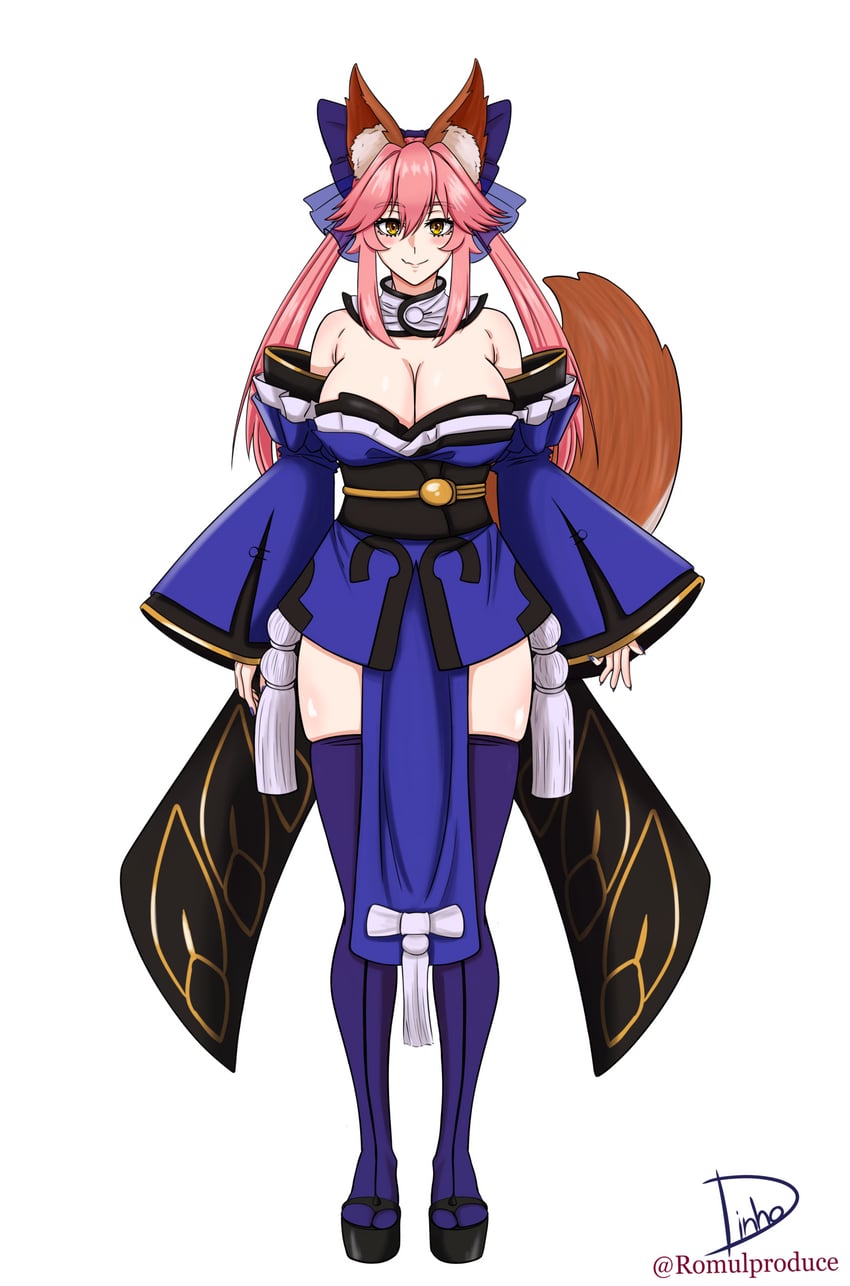 tamamo and tamamo no mae (fate and 2 more) drawn by romulproduce