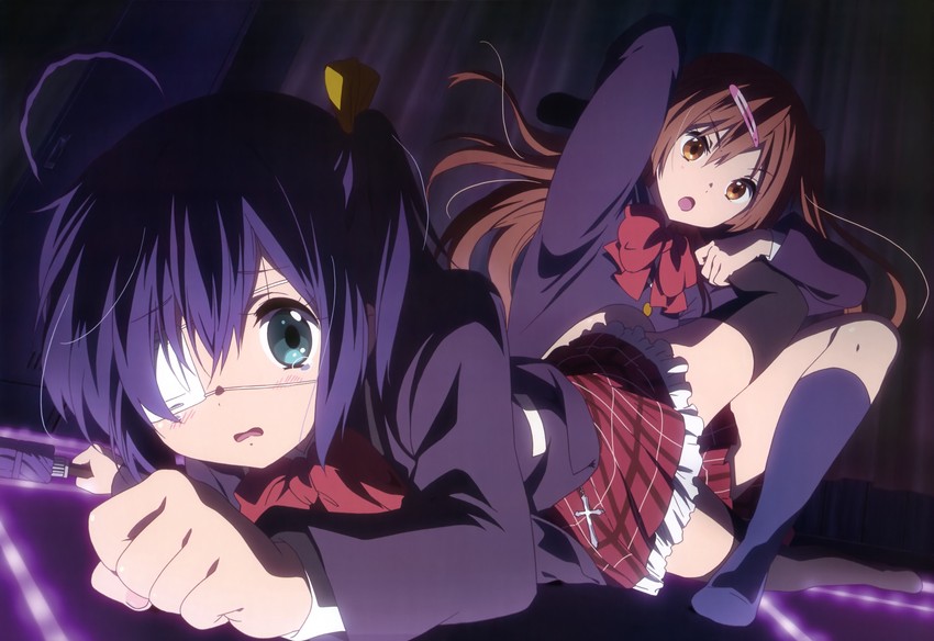 takanashi rikka and nibutani shinka (chuunibyou demo koi ga shitai! and 1 more) drawn by ikeda_kazumi