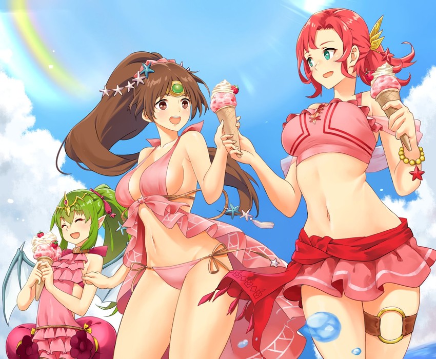 tiki, linde, and norne (fire emblem and 2 more) drawn by igni_tion