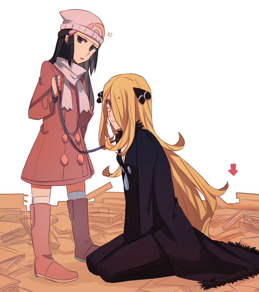 dawn and cynthia (pokemon and 2 more) drawn by aoki_shizumi