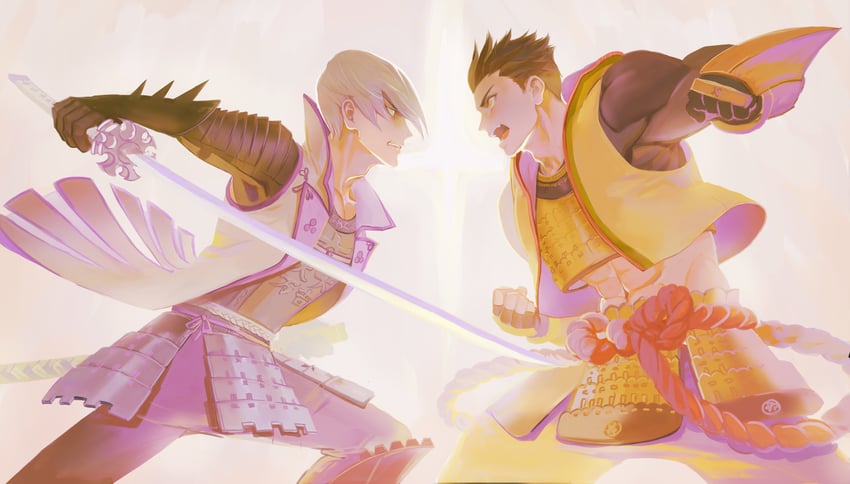 ishida mitsunari and tokugawa ieyasu (sengoku basara) drawn by 11t