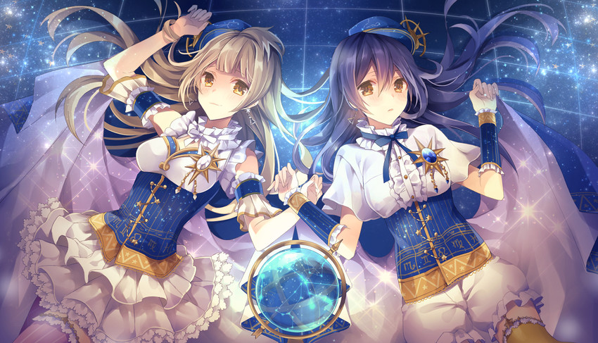 sonoda umi and minami kotori (love live! and 2 more) drawn by yunohito