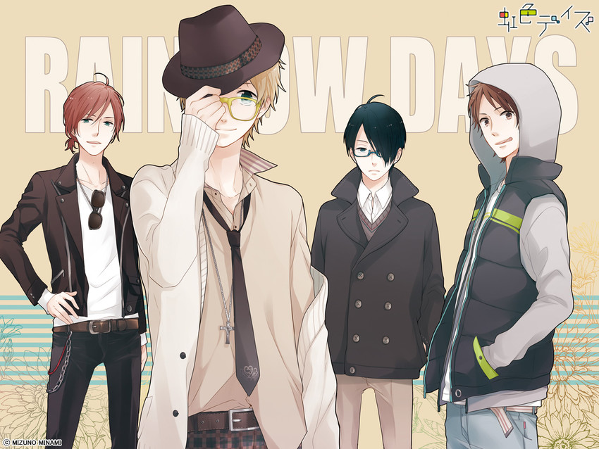 naoe tsuyoshi, matsunaga tomoya, katakura keiichi, and hashiba natsuki (original and 1 more) drawn by mizuno_minami