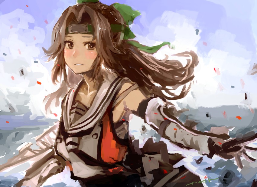 jintsuu, jintsuu kai ni, and 14cm single gun mount (kantai collection) drawn by moor