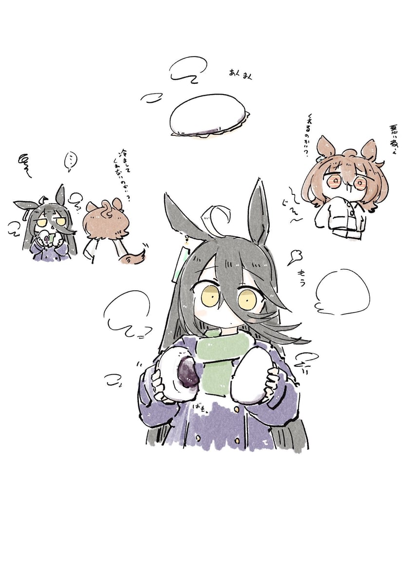 agnes tachyon, manhattan cafe, and watanabe (umamusume) drawn by senno_sotei