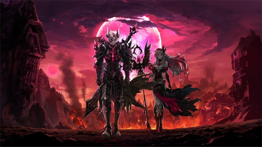 frey, kasel, fallen frey, and dark lord kasel (king's raid)