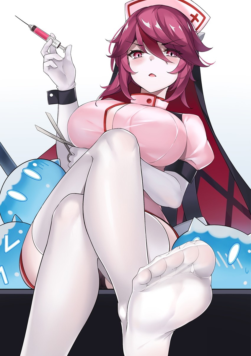 slime, rosaria, and cryo slime (genshin impact) drawn by yukinoshita_(shaonjishi)