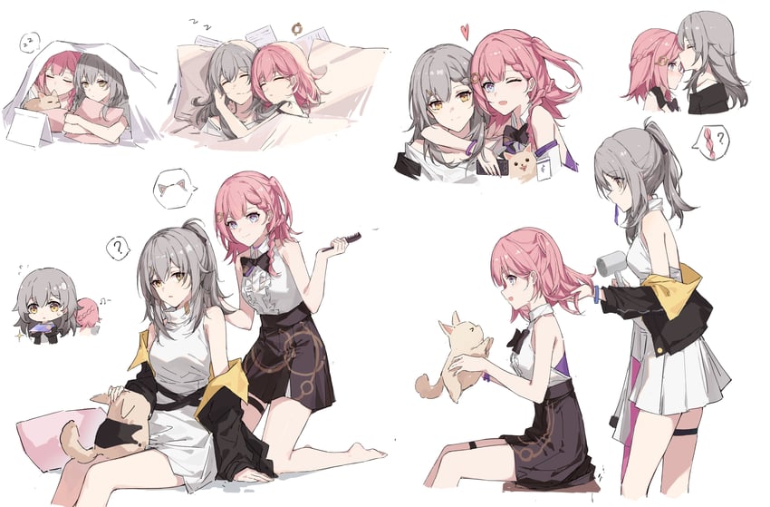 trailblazer, stelle, asta, and peppy (honkai and 1 more) drawn by yajuu