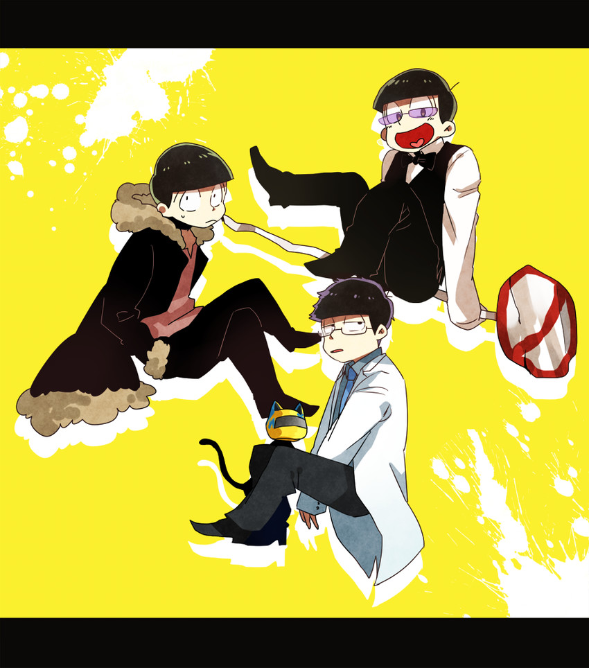 matsuno ichimatsu, matsuno jyushimatsu, matsuno choromatsu, orihara izaya, heiwajima shizuo, and 5 more (osomatsu and 2 more) drawn by kuuya_(akagane001)
