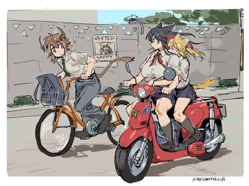 texas, lappland, sora, bison, and seaborn (arknights) drawn by mutomorokoshi
