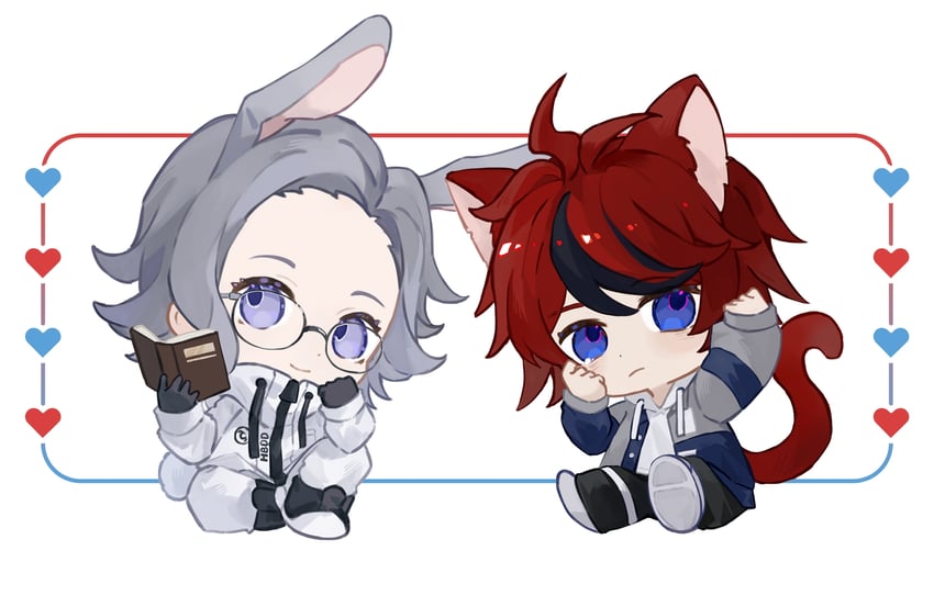aotsuki eito and sumino takumi (the hundred line -last defense academy-) drawn by asako_(pixiv_5702576)