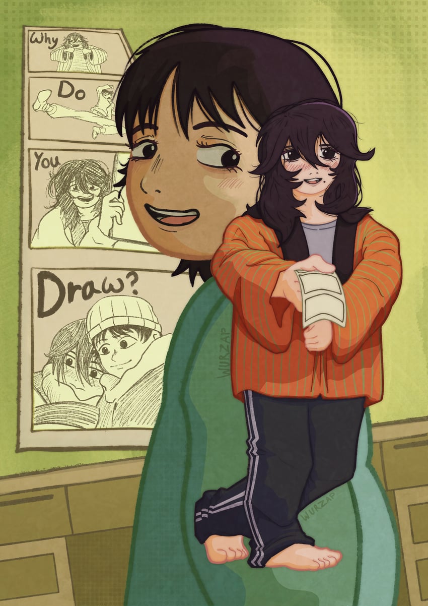 kyomoto and fujino (look back) drawn by wurzap