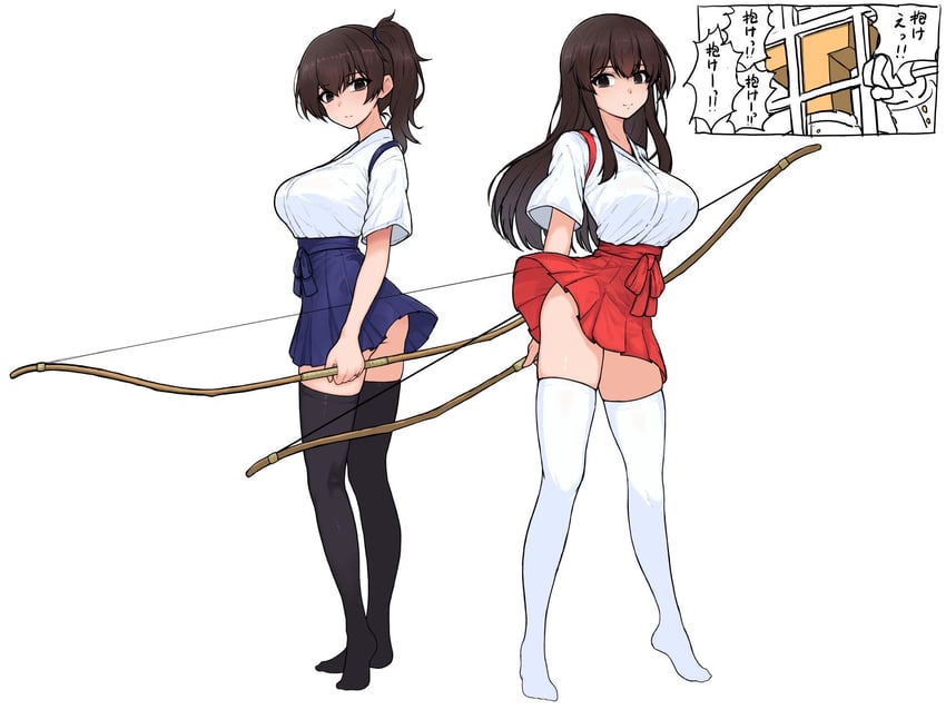 kaga, akagi, and t-head admiral (kantai collection) drawn by kinakomochi_(testament05)