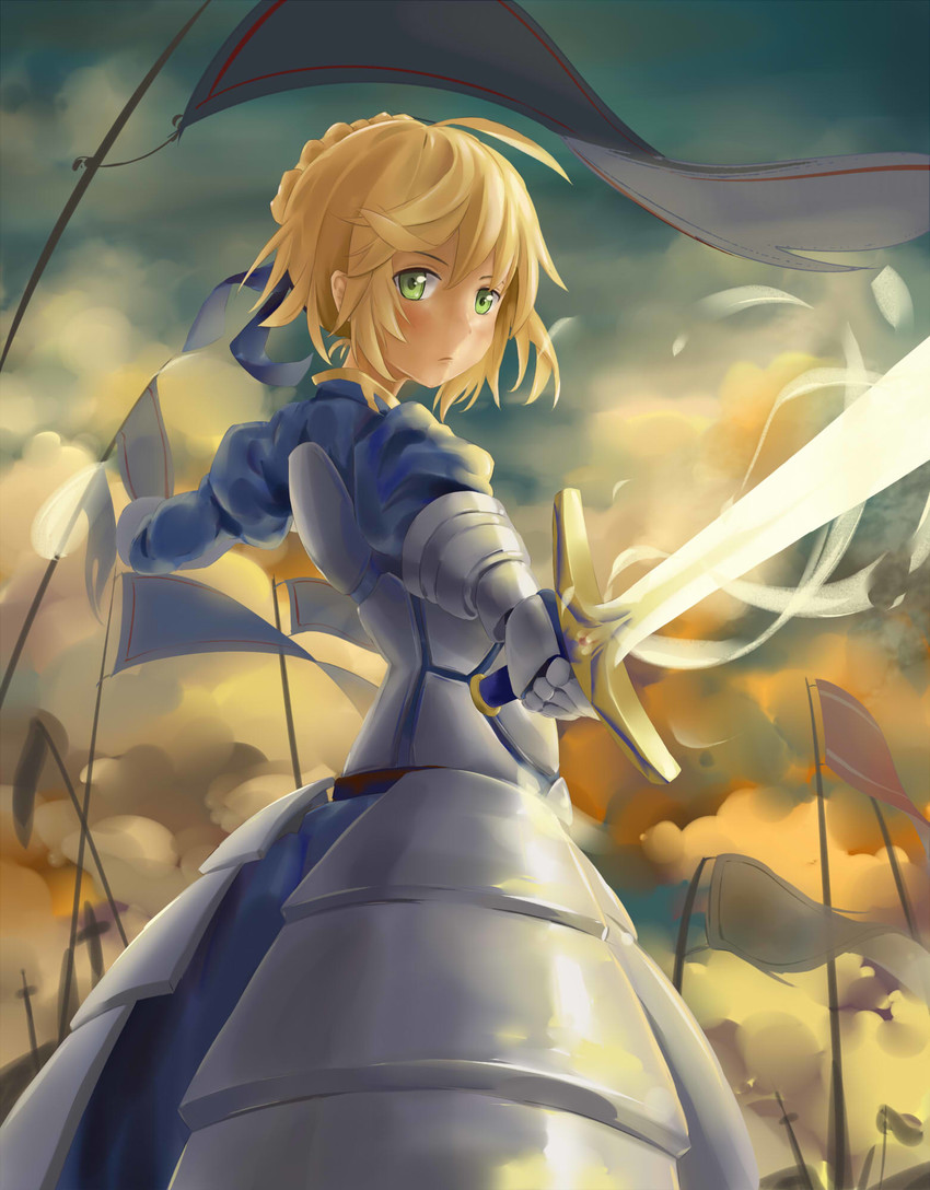 artoria pendragon and saber (fate and 1 more) drawn by gsong-chan