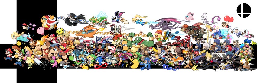 link, pikachu, princess zelda, cloud strife, kirby, and 93 more (pokemon and 60 more) drawn by mike_luckas