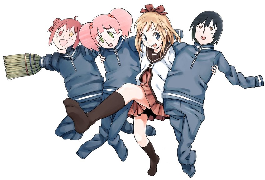 toshinou kyouko, akaza akari, funami yui, and yoshikawa chinatsu (yuruyuri) drawn by ikeda_keisuke