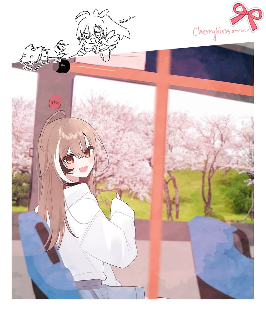 nanashi mumei and animal (hololive and 1 more) drawn by xx_tk9