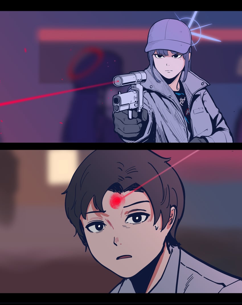 sensei and saori (blue archive and 3 more) drawn by parabellum