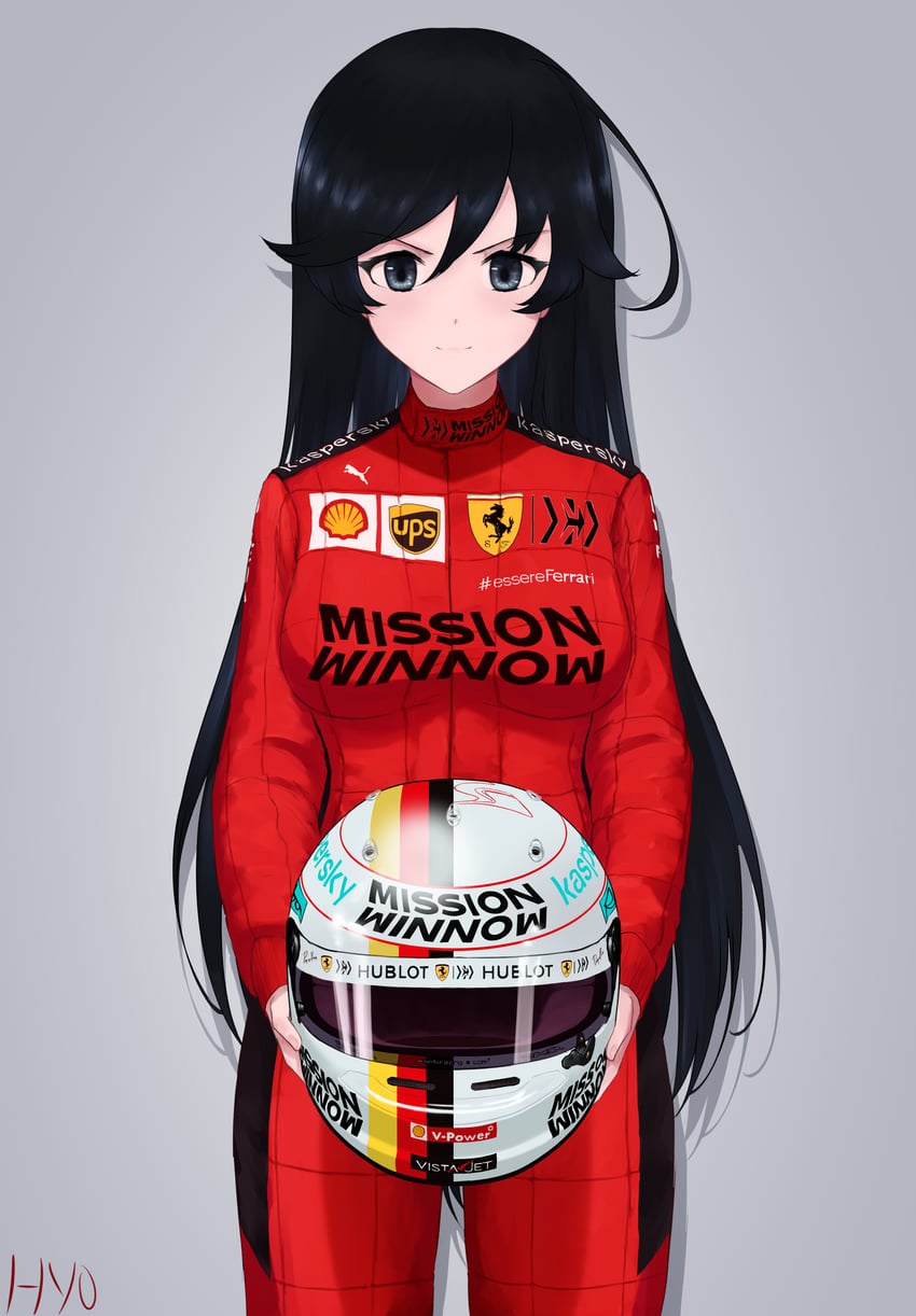 isuzu hana and sebastian vettel (girls und panzer and 1 more) drawn by hyo_(lhyorin)