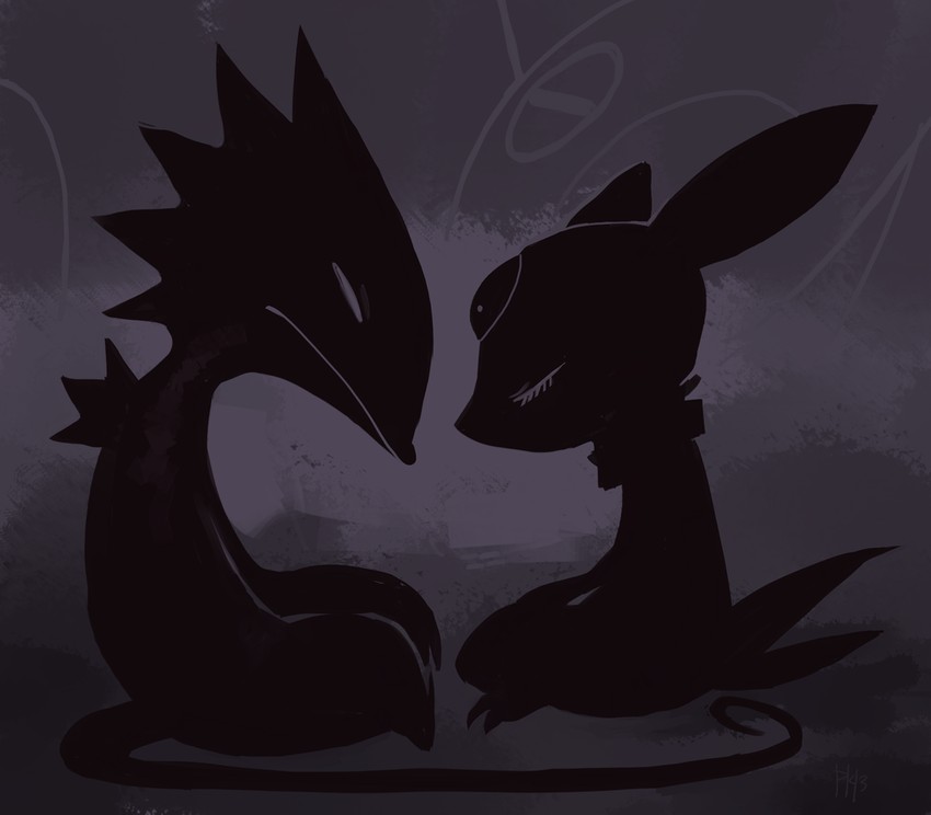 sneasel and kecleon (pokemon and 1 more) drawn by glitchedpuppet