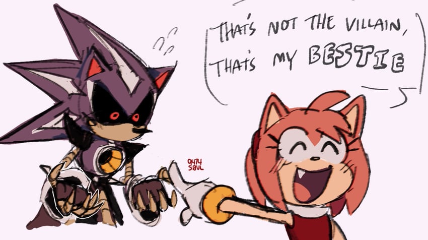 amy rose, metal sonic, and neo metal sonic (sonic and 1 more) drawn by 9474s0ul