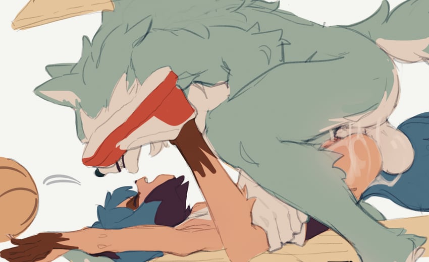 kagemori michiru and ogami shirou (brand new animal) drawn by butterchalk
