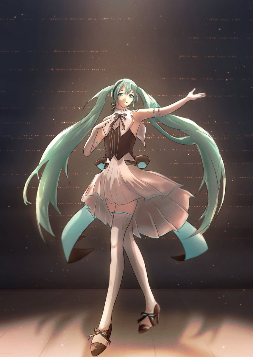 hatsune miku (vocaloid and 1 more) drawn by hoshino_mizuki_(hoshino_263f)