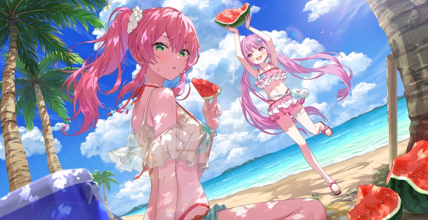 aikawa megumi and kunimi tama (heaven burns red) drawn by momomoi_momoi