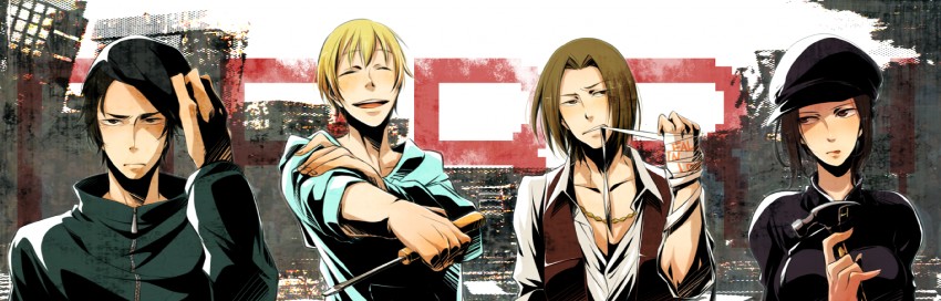 kadota kyouhei, karisawa erika, yumasaki walker, and togusa saburou (durarara!!) drawn by rim2