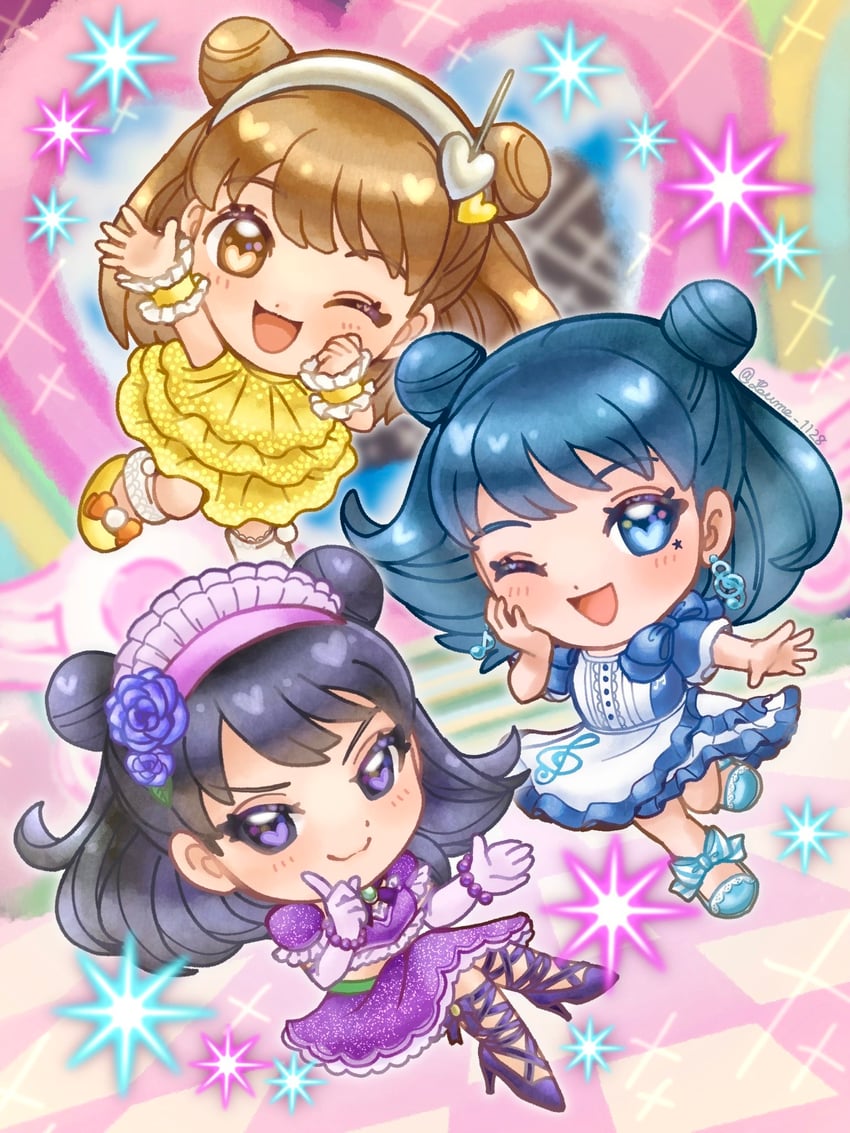 love, berry, and miesha (oshare majo love and berry) drawn by suruga_kanade