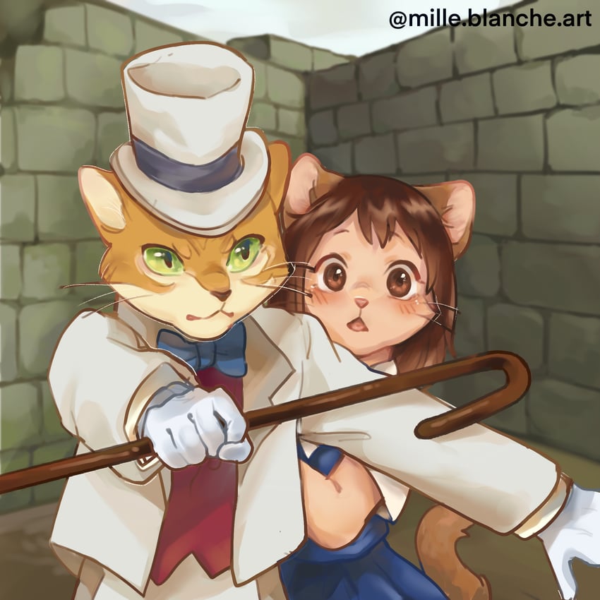 the baron and yoshioka haru (neko no ongaeshi) drawn by milleblanche