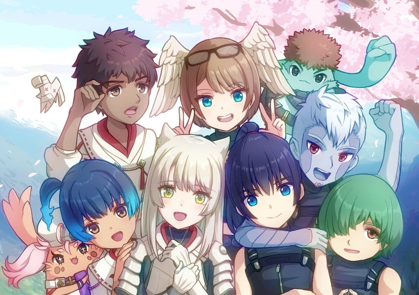 mio, eunie, sena, noah, taion, and 4 more (xenoblade chronicles and 1 more) drawn by clearb01