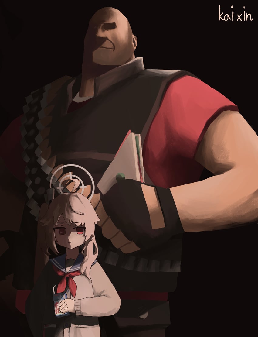 natsu, heavy, and red heavy (blue archive and 1 more) drawn by kai_xin