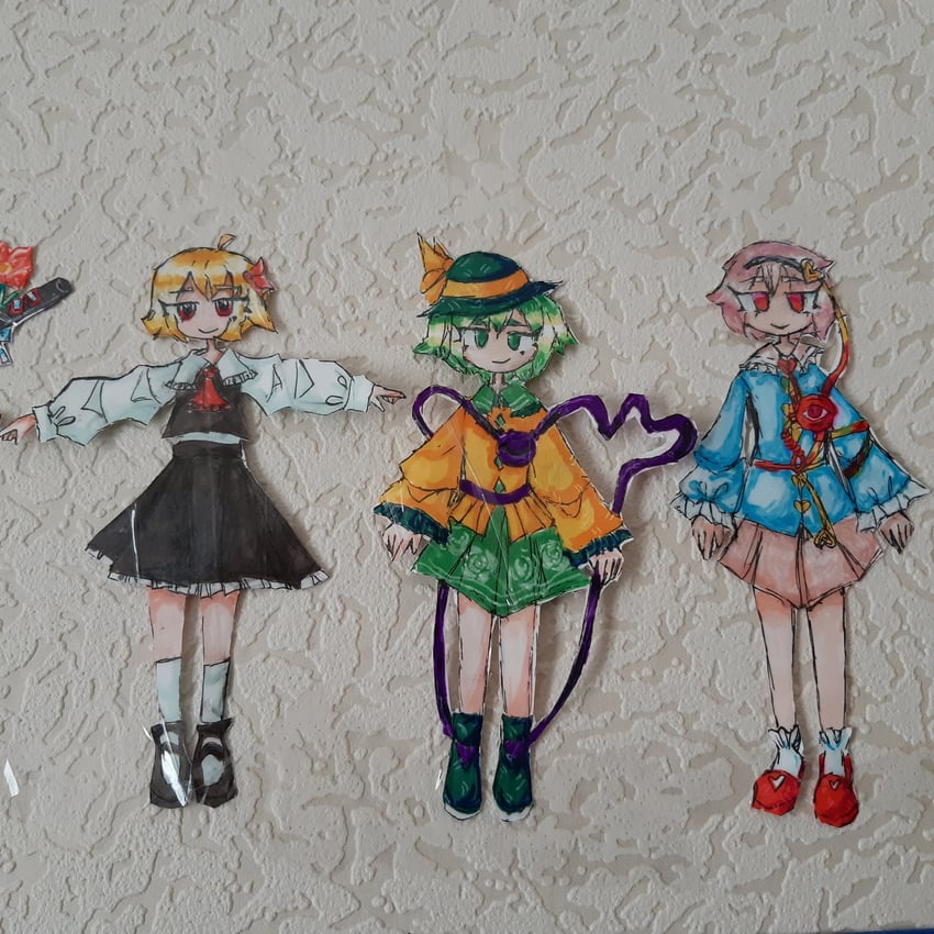 komeiji koishi, komeiji satori, and rumia (touhou) drawn by flandrerus