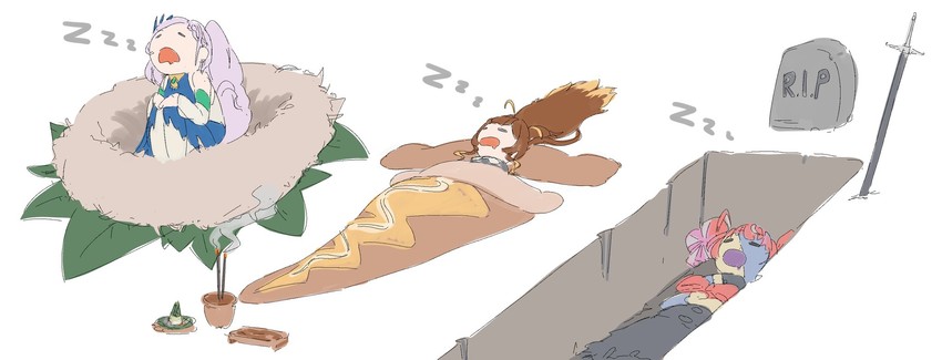 kureiji ollie, pavolia reine, and anya melfissa (hololive and 1 more) drawn by j_coeb
