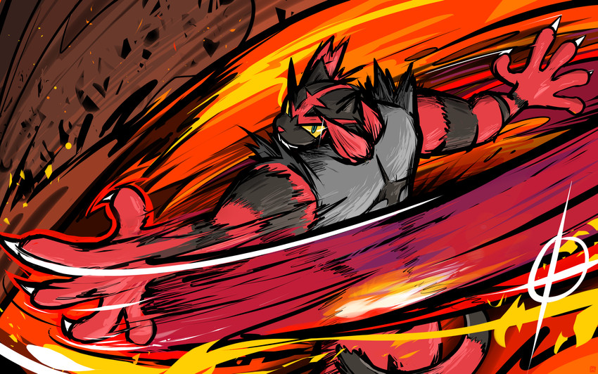 incineroar (pokemon) drawn by ishmam