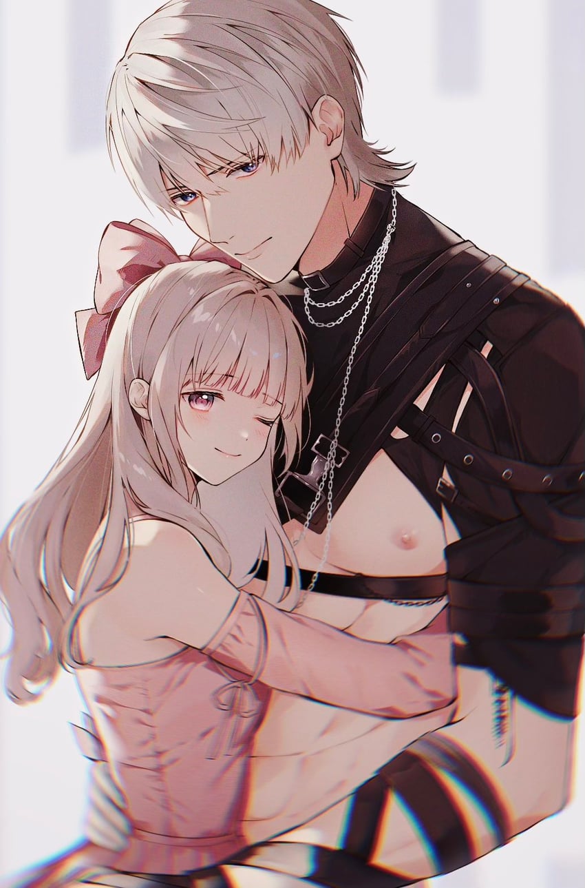 protagonist and xavier (love and deepspace) drawn by manatsuki_manata